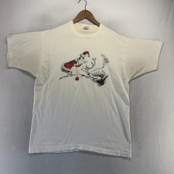 Vintage Other - Vintage The Grinch Shirt men's XL White Dr Seuss Christmas Single Stitch USA 90s